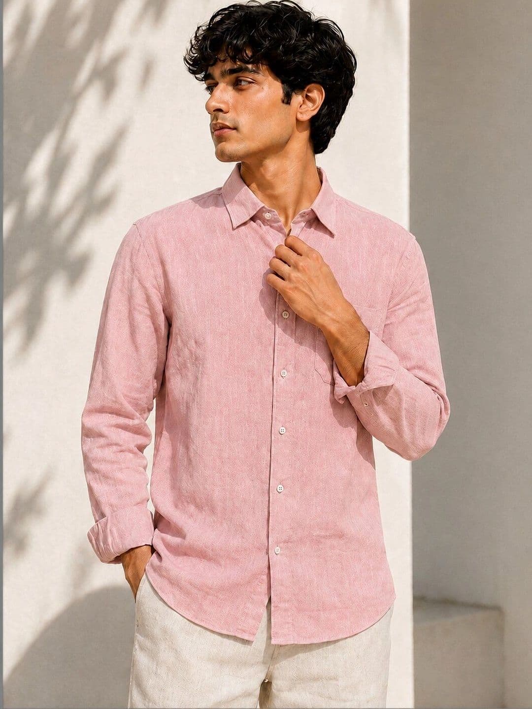 HERE&NOW Men Comfort Semi Sheer Casual Shirt thumbnail 2