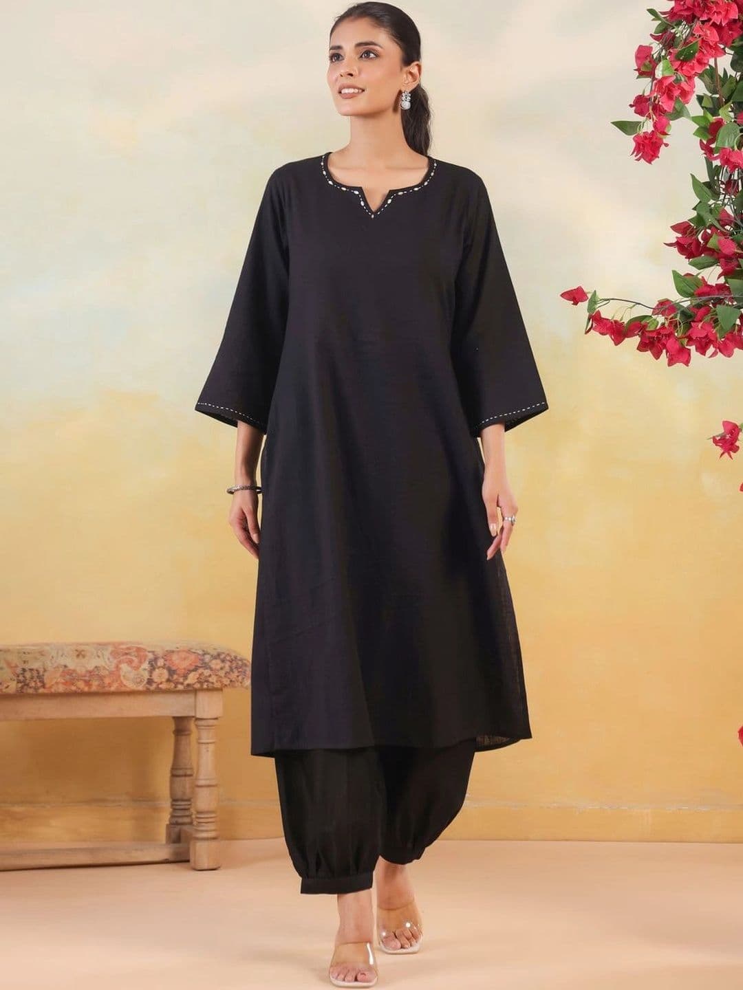 JAIPUR KURTI LUXE Women Knitted Ethnic Palazzos thumbnail 4