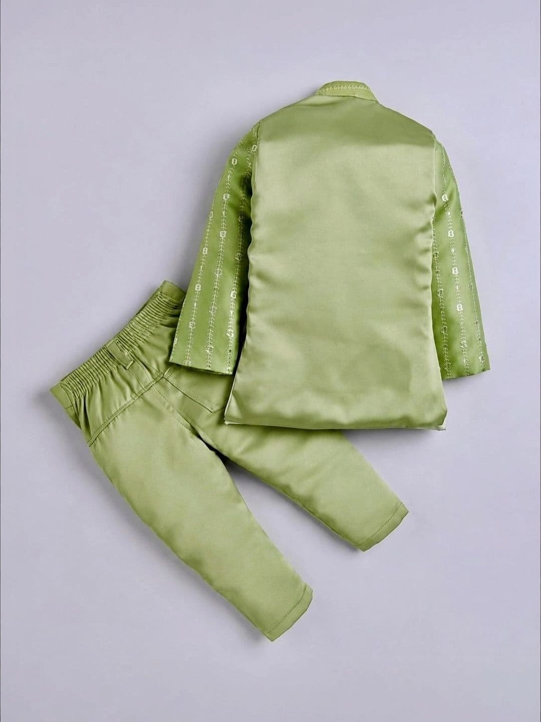 Elite Trend Traders Boys Embroidered Satin Mandarin Collar Neck Sherwani Set thumbnail 3
