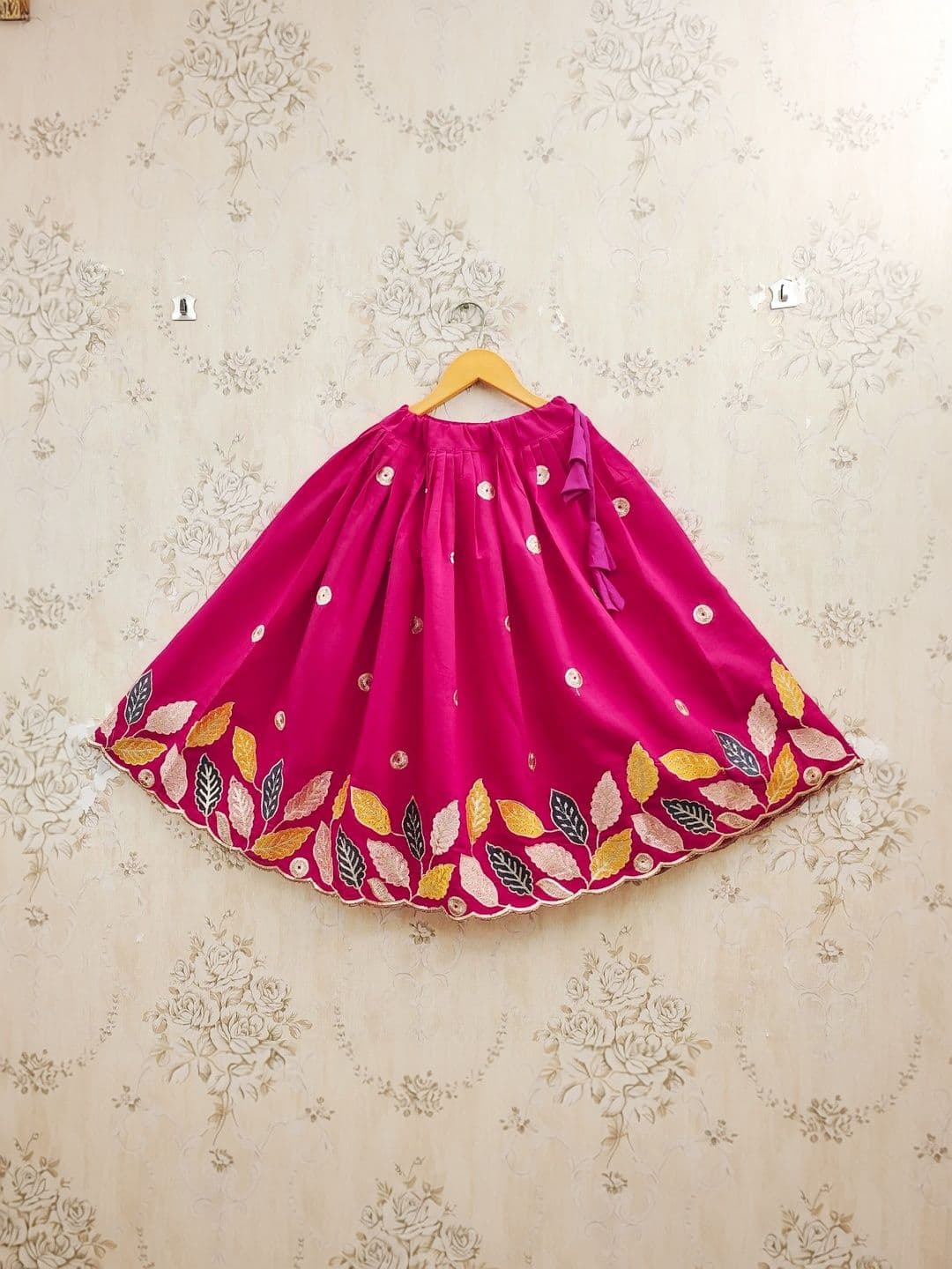 KALINI Girls Embellished Thread Work Ready to Wear Lehenga & thumbnail 5