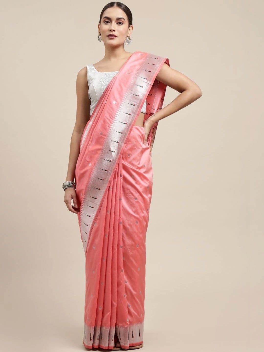 KALINI Woven Design Zari Art Silk Paithani Saree - view 1