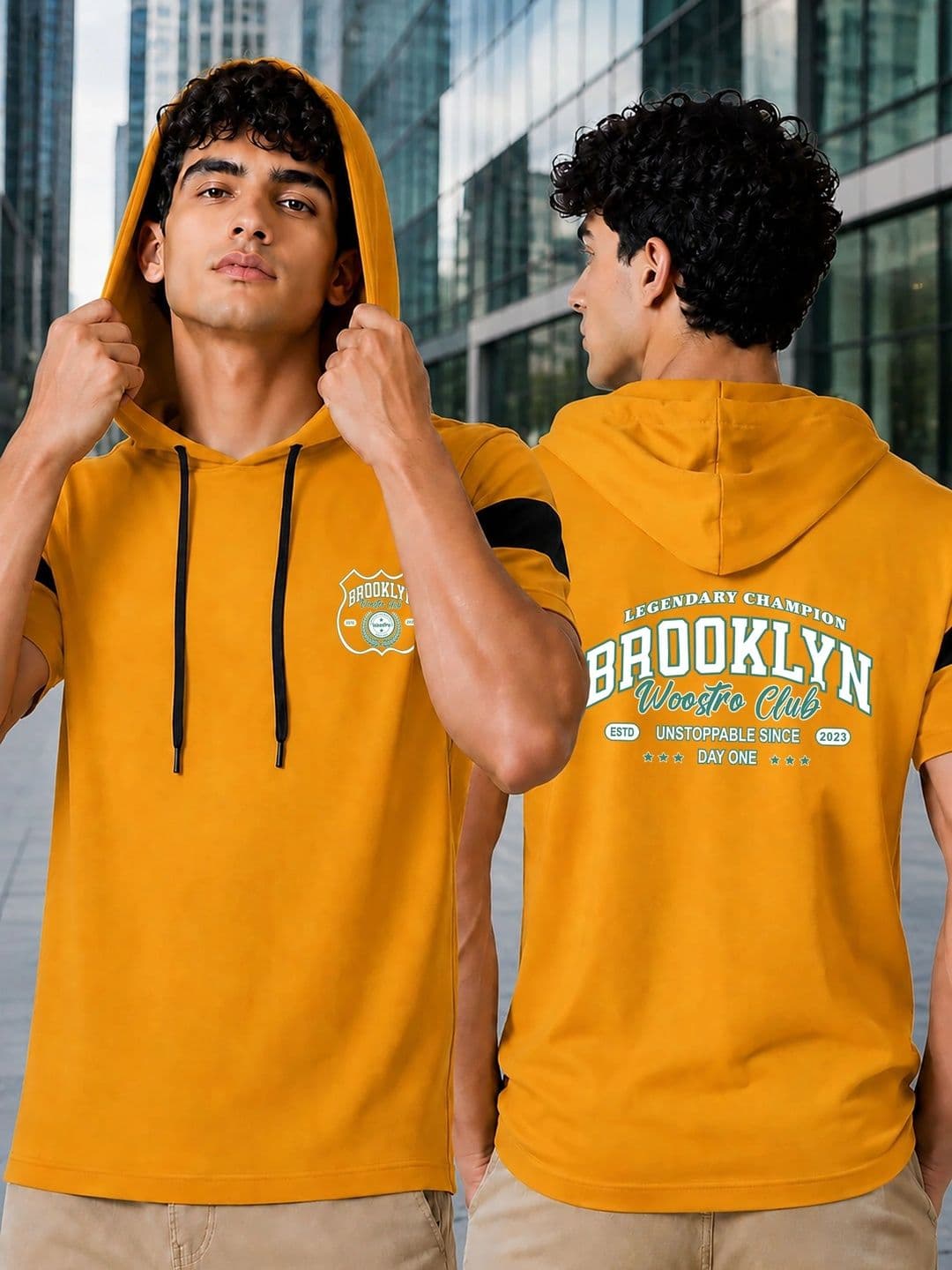 SKY HARBOAR Men Printed Hooded T-shirt - view 1