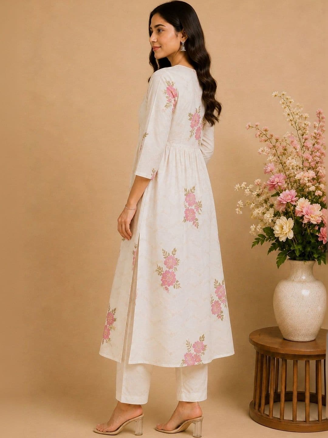 Araaha Women Floral Embroidered Thread Work Floral Kurta thumbnail 3