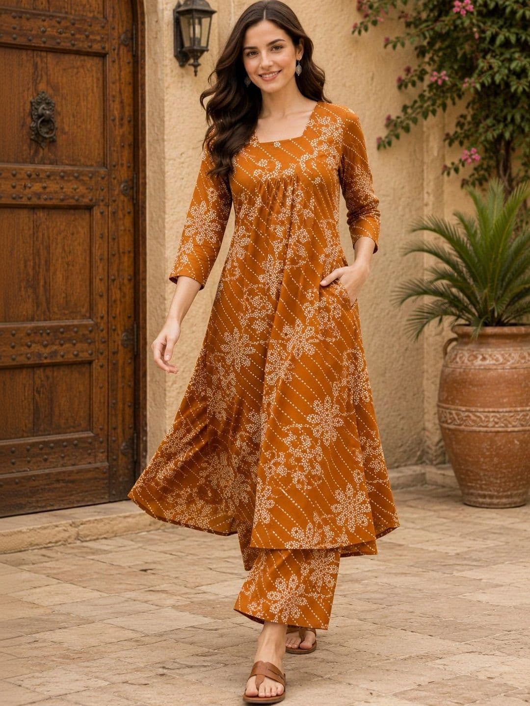 NEW ETHNIC 4 YOU Women Ethnic Motifs Printed Regular Kurta with Palazzos - view 1