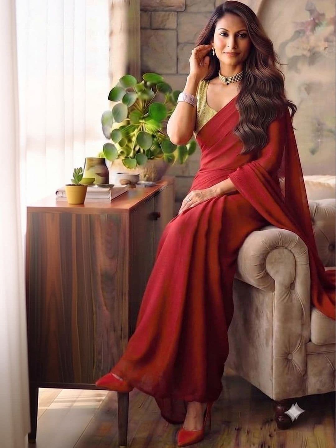HERE&NOW Poly Georgette Saree thumbnail 5