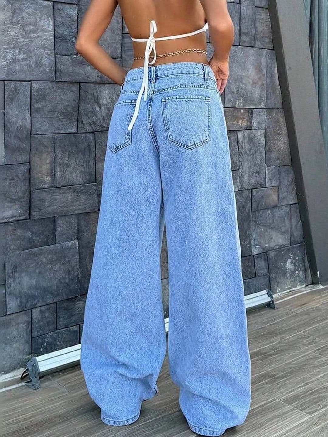 Mast & Harbour Women Comfort Wide Leg High-Rise Light Fade Denim Stretchable Jeans thumbnail 3
