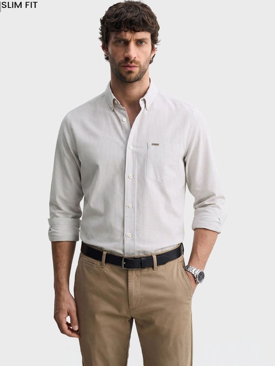 The Indian Garage Co Men Slim Fit Striped Casual Shirt - view 1