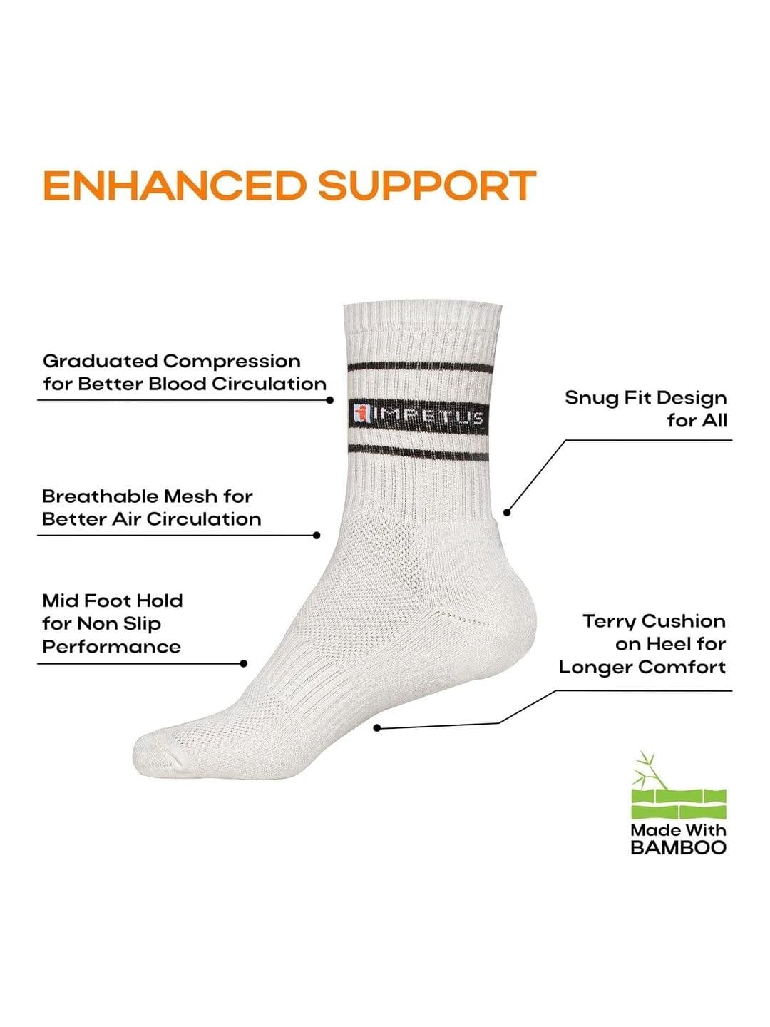 IMPETUS Men Pack of 3 Striped Calf Length Socks thumbnail 6