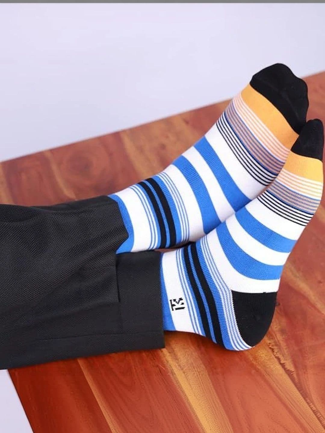 Kikitoes Men Pack of 6 Assorted Patterned Calf Length Socks thumbnail 7