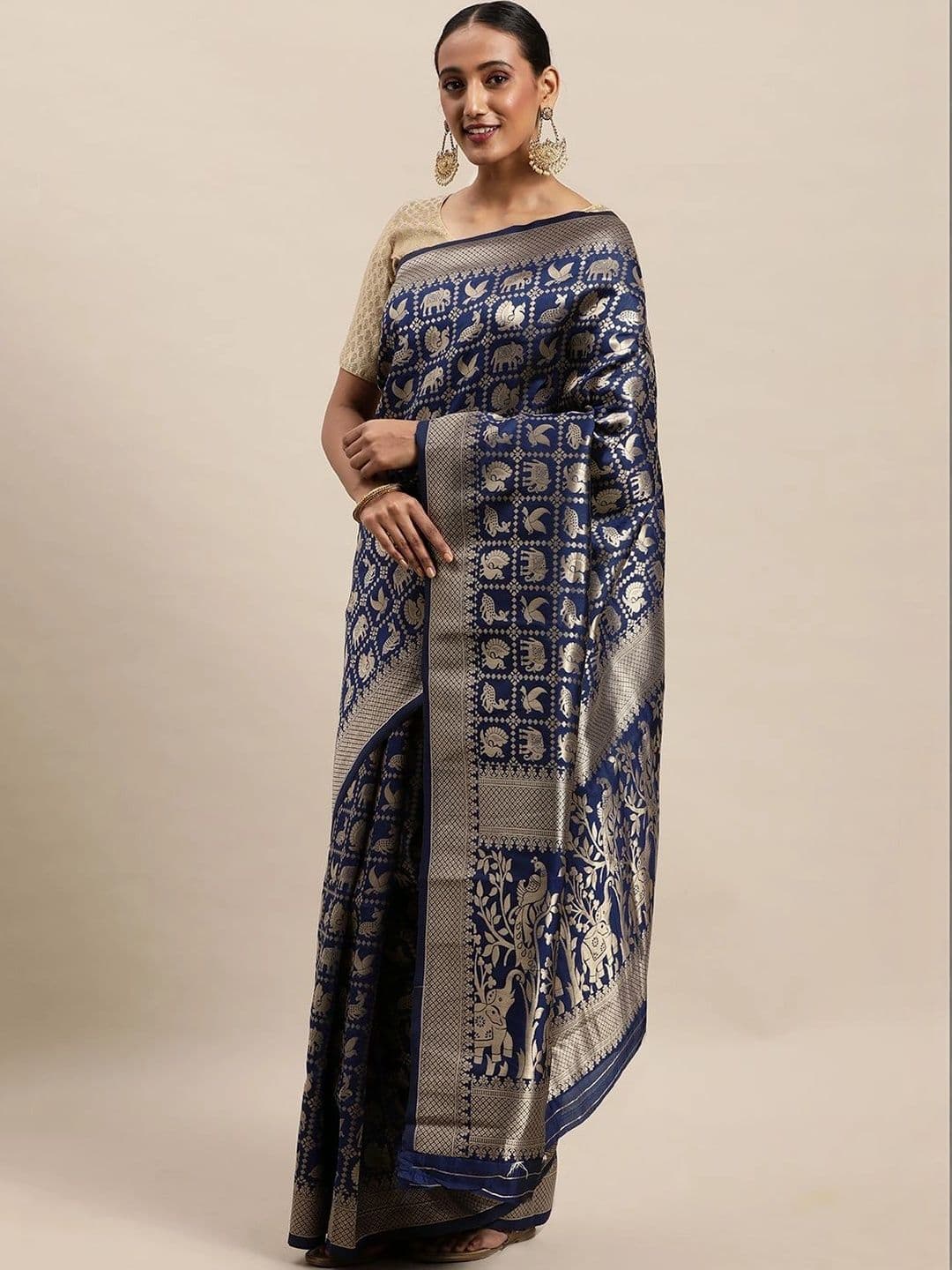 KALINI Woven Design Zari Art Silk Banarasi Saree - view 1
