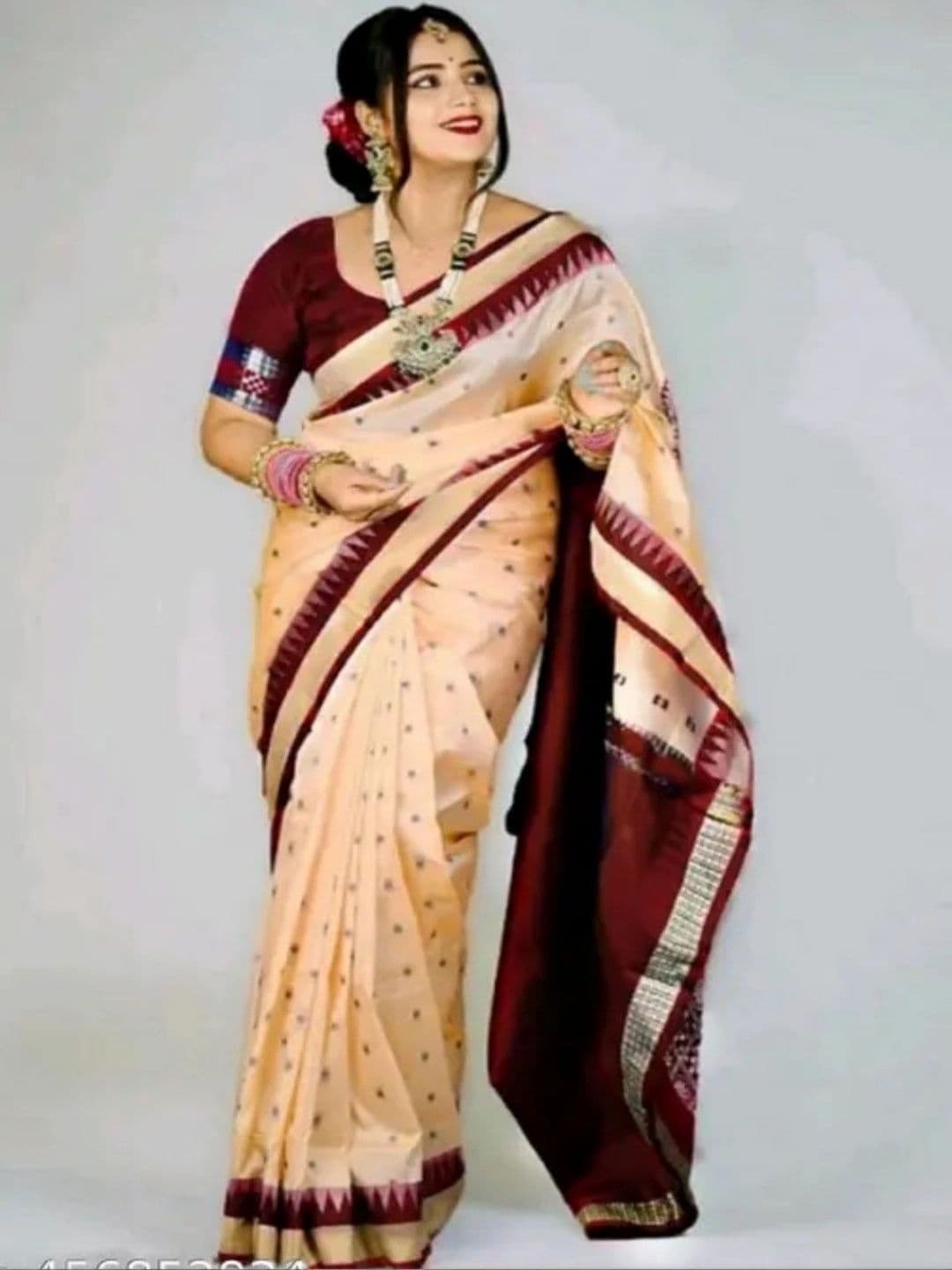 SHOPSILK Ethnic Motifs Woven Design Zari Art Silk Sambalpuri Saree - view 1