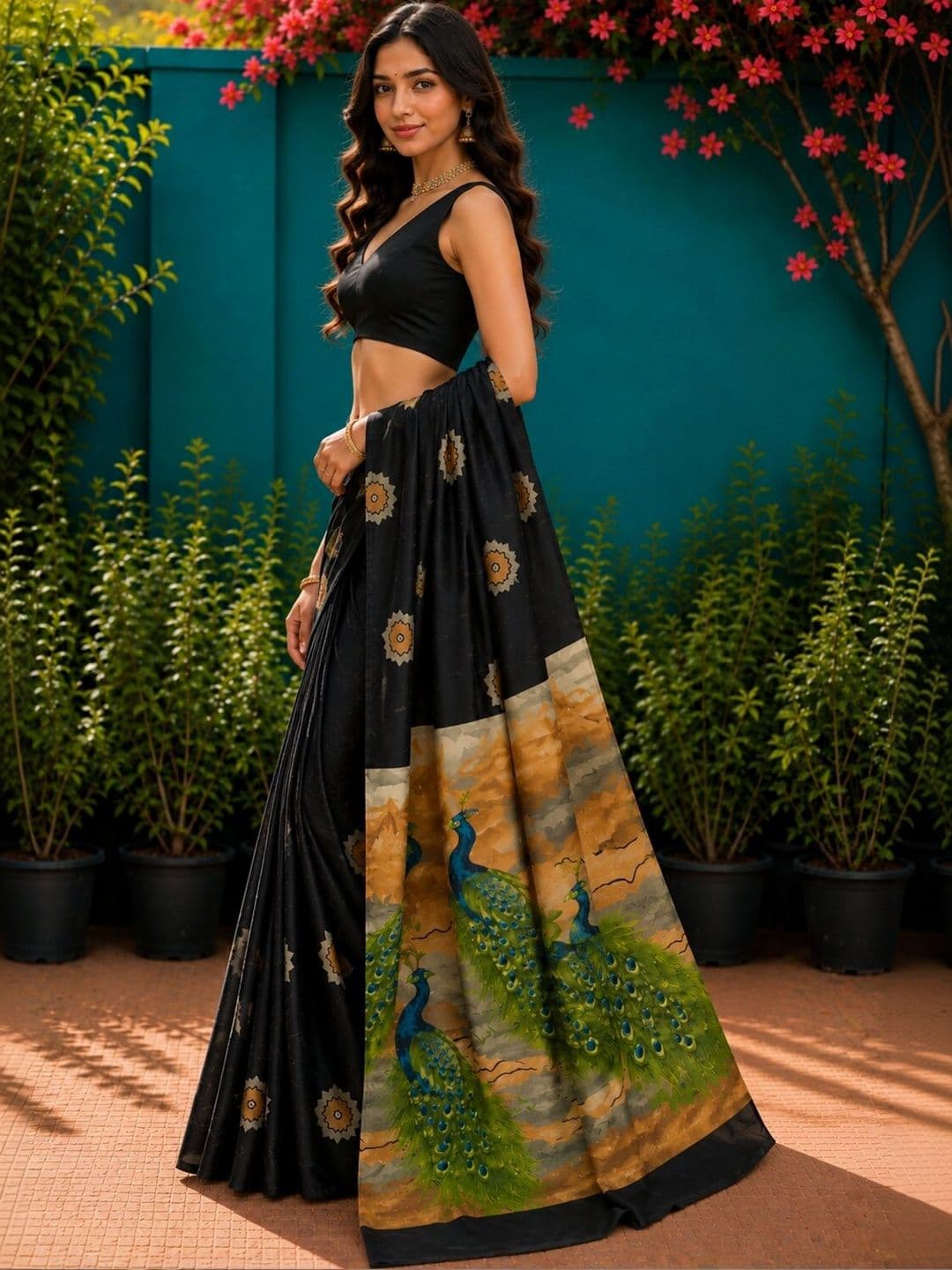 Anouk Art Silk Designer Saree thumbnail 4