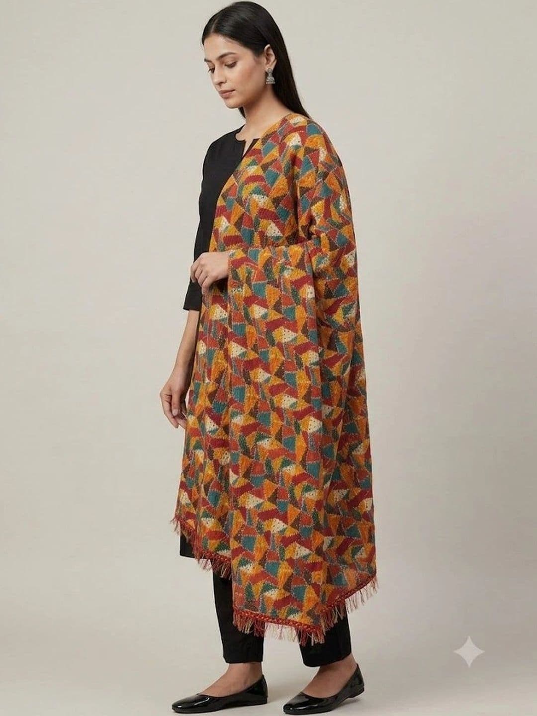 IVAARA Printed Dupatta with Thread Work thumbnail 3