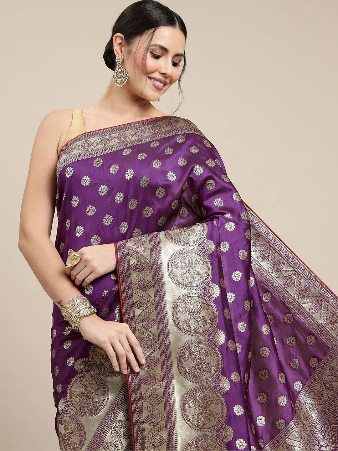 KALINI Woven Design Zari Art Silk Banarasi Saree thumbnail 2