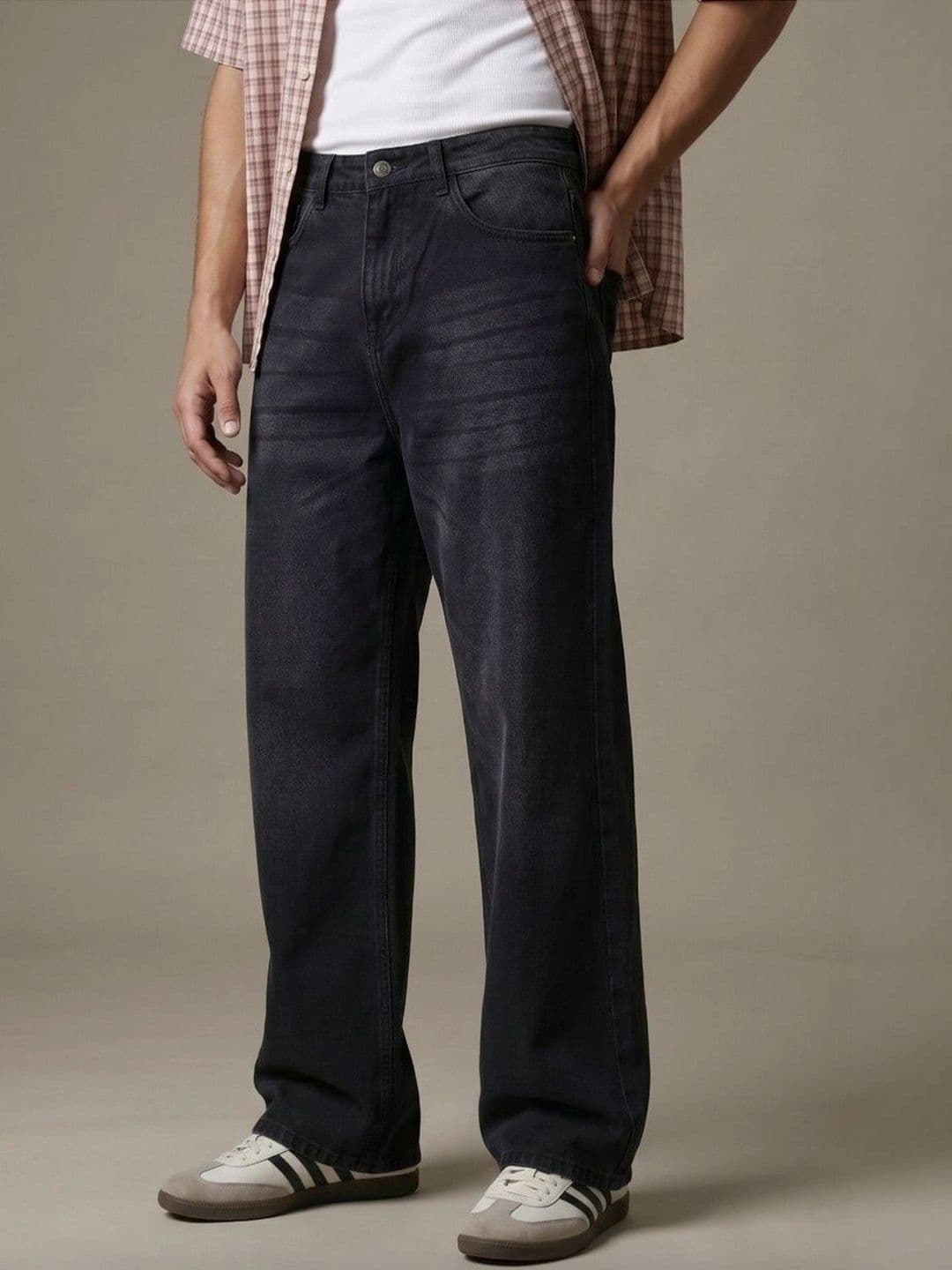 MASTERLY WEFT Men Mid-Rise Low Distress Denim Stretchable Baggy Jeans - view 1