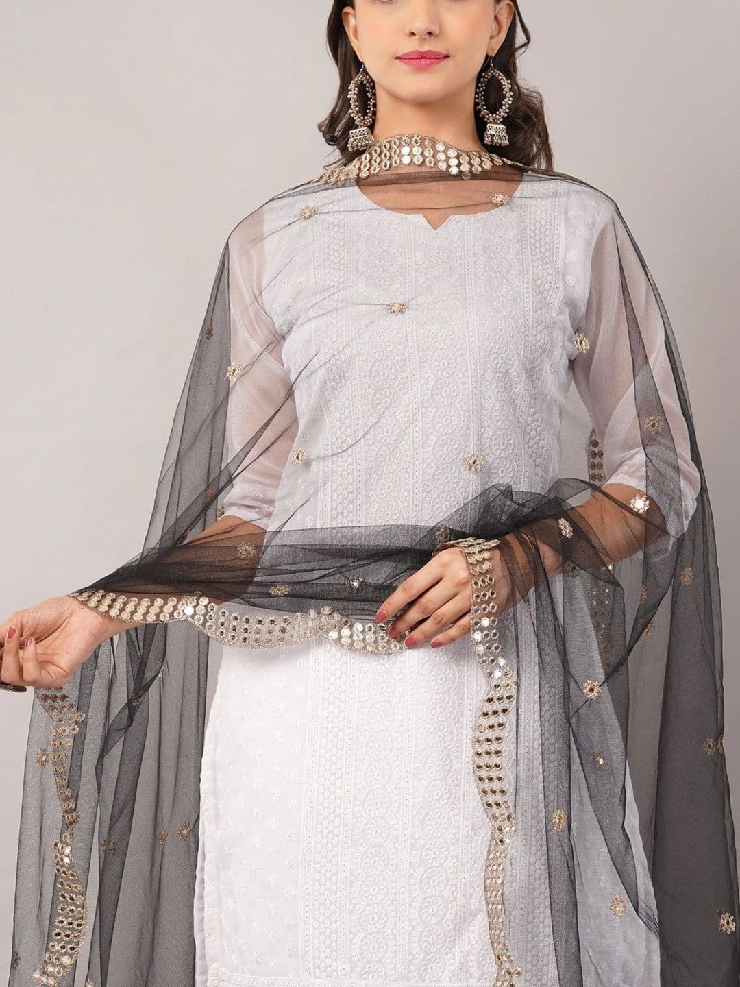 IVAARA Ethnic Motifs Embroidered Dupatta with Mirror Work thumbnail 5