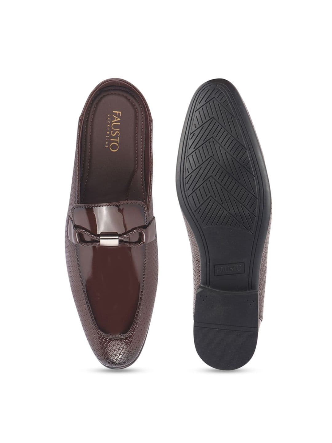 FAUSTO Men Textured Formal Slip-Ons Shoes thumbnail 7