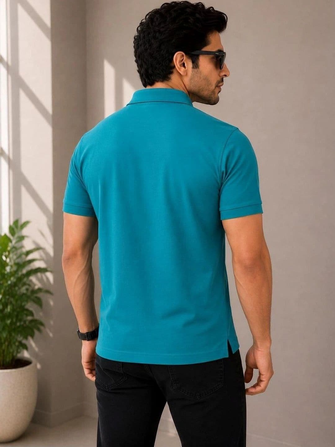 VELDEER Men Brand Logo Polo Collar T-shirt thumbnail 3