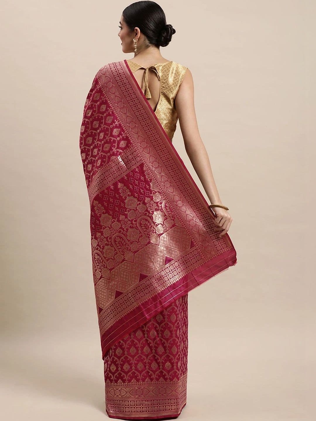 KALINI Women Floral Printed Zari Art Silk Banarasi Saree thumbnail 7