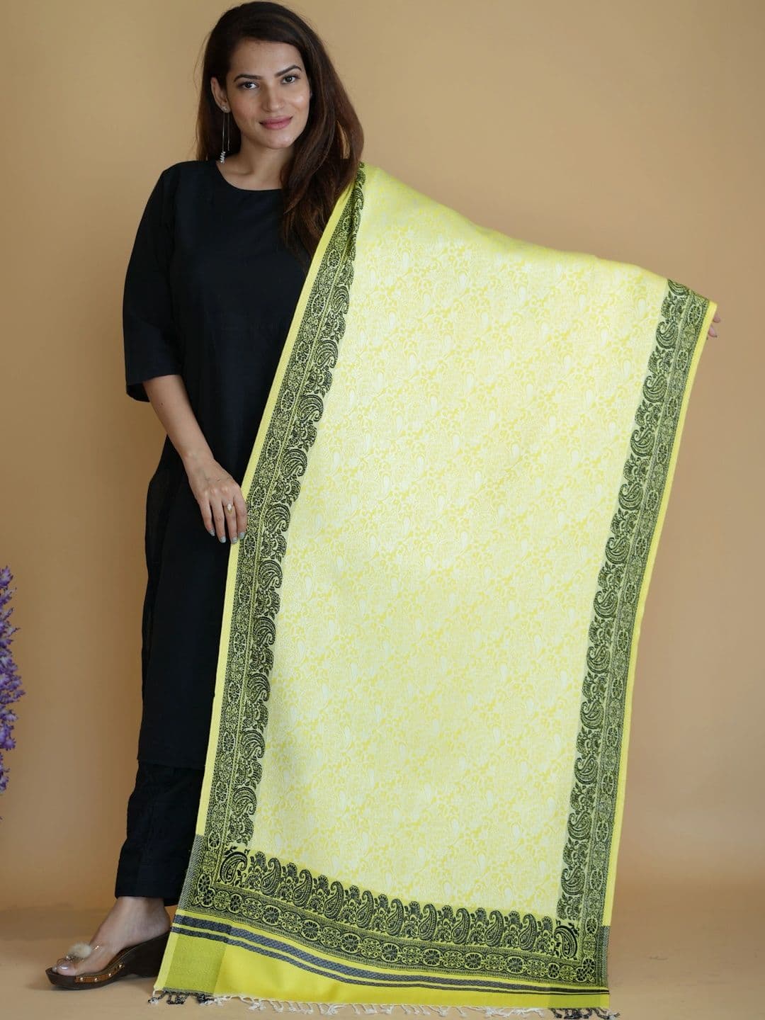 S.T. Women Ethnic Motifs Printed Acrylic Shawl - view 1
