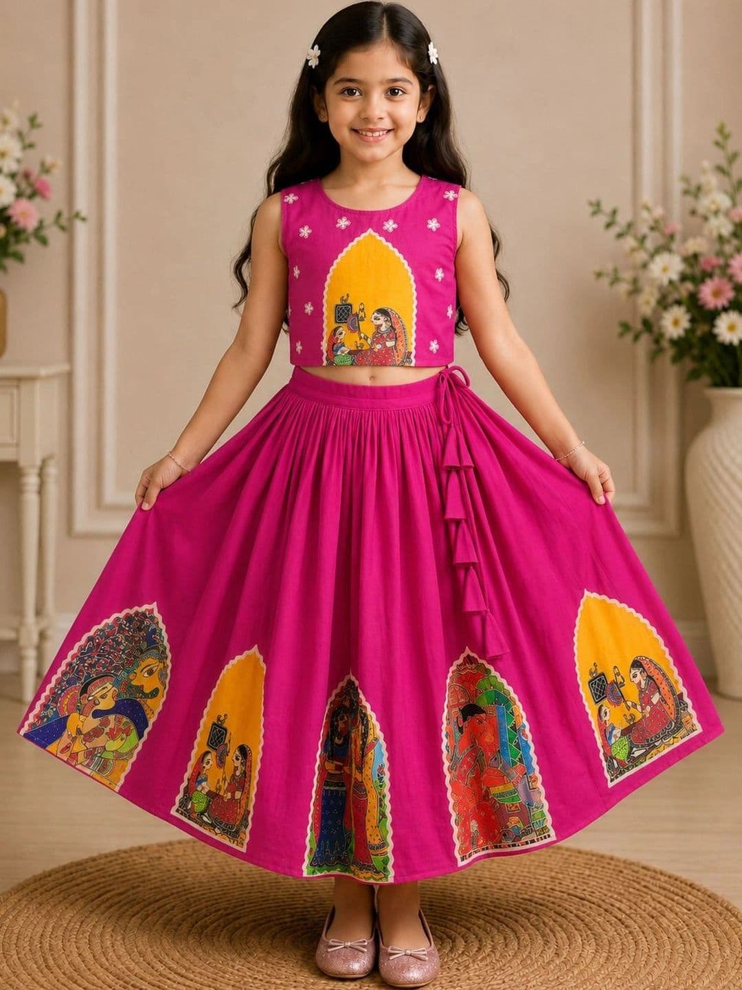 KALINI Girls Printed Ready to Wear Lehenga & - view 1