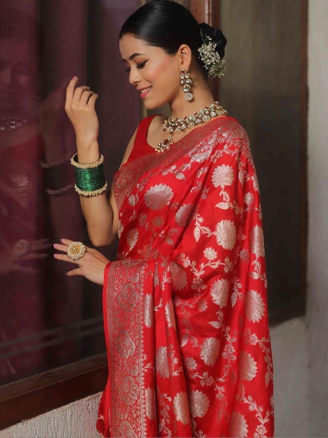 NARIVESH TRENDS Zari Silk Cotton Saree thumbnail 3