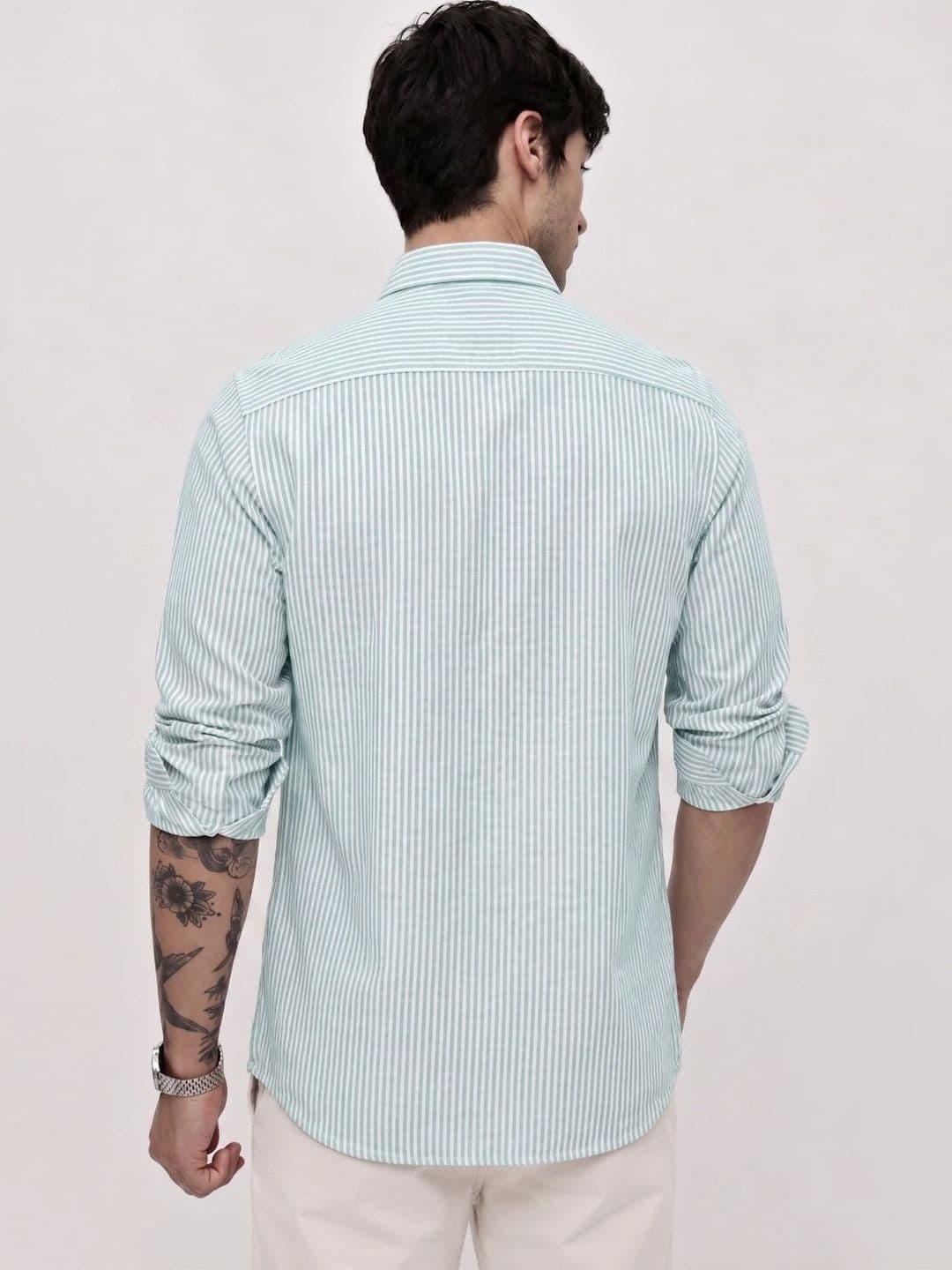 HENSHIKA Men Standard Striped Casual Shirt thumbnail 2