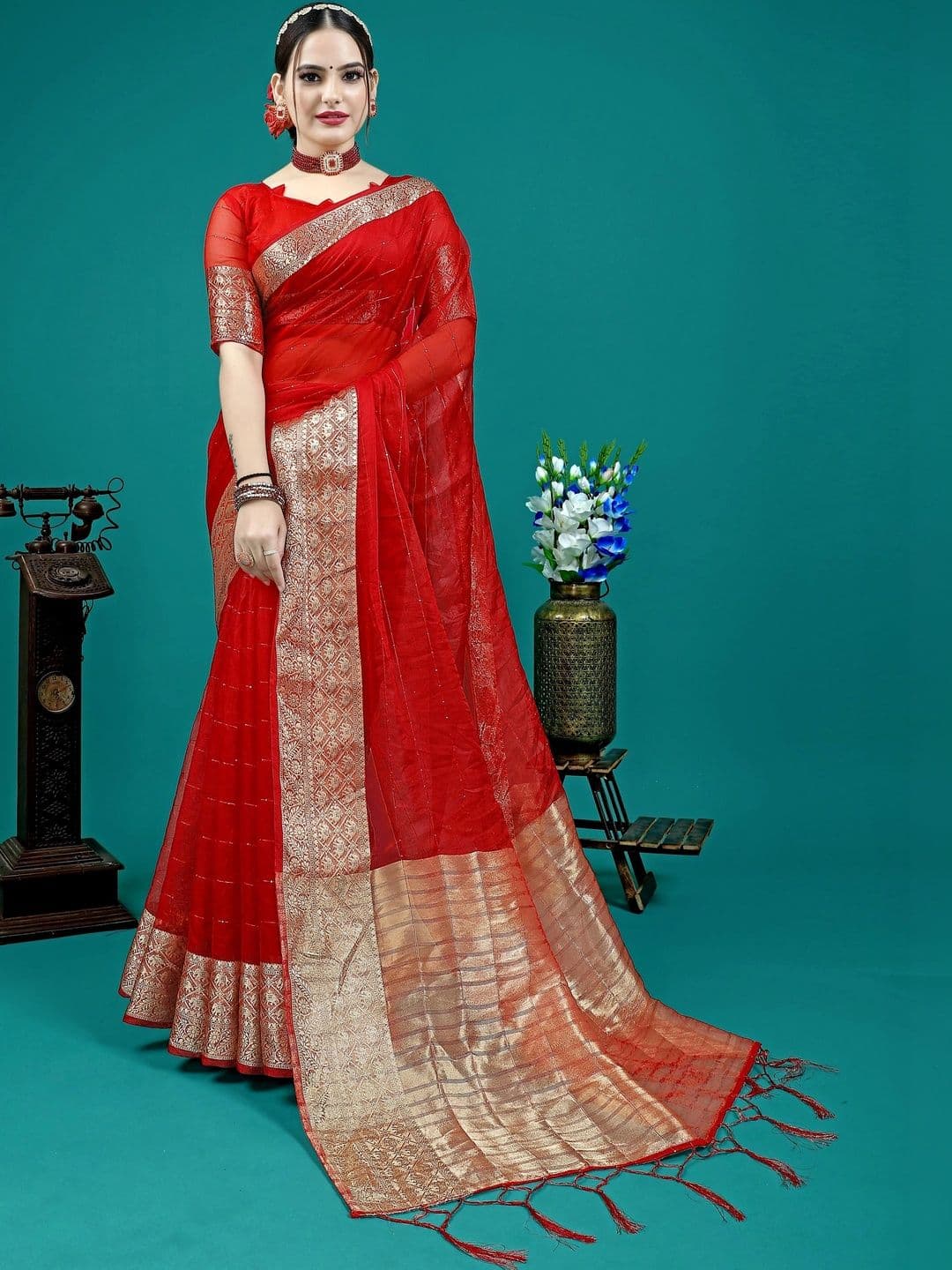 Desi Dhaga Woven Design Zari Art Silk Banarasi Saree - view 1