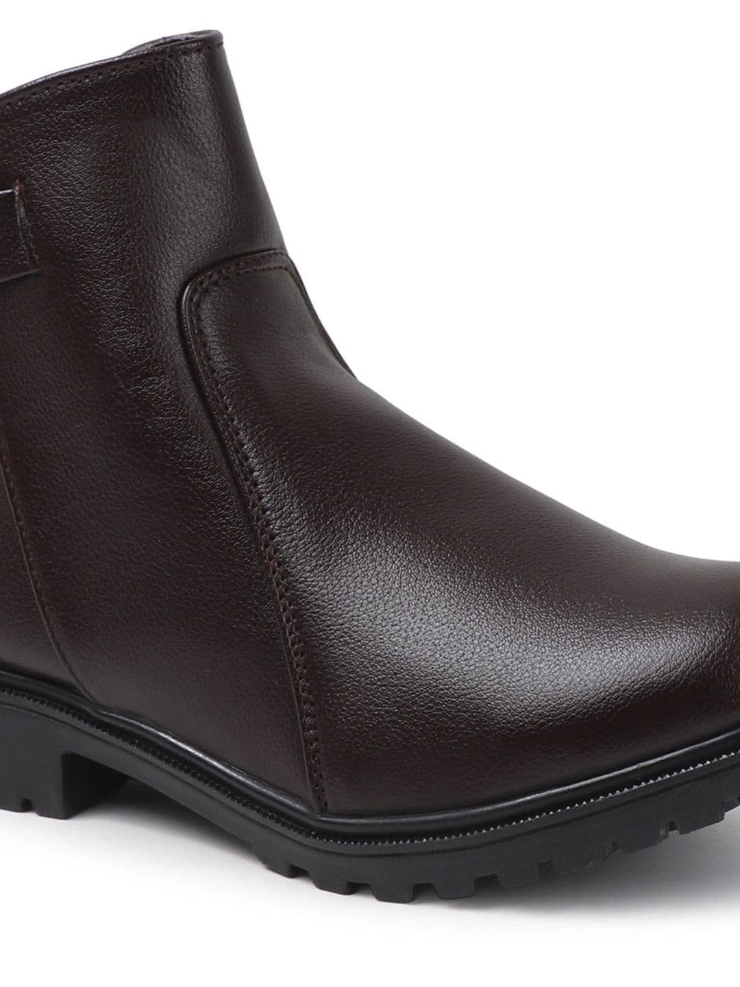 The Roadster Lifestyle Co Women Textured Round Toe Zip Fastening Ankle Boots with Block He thumbnail 5