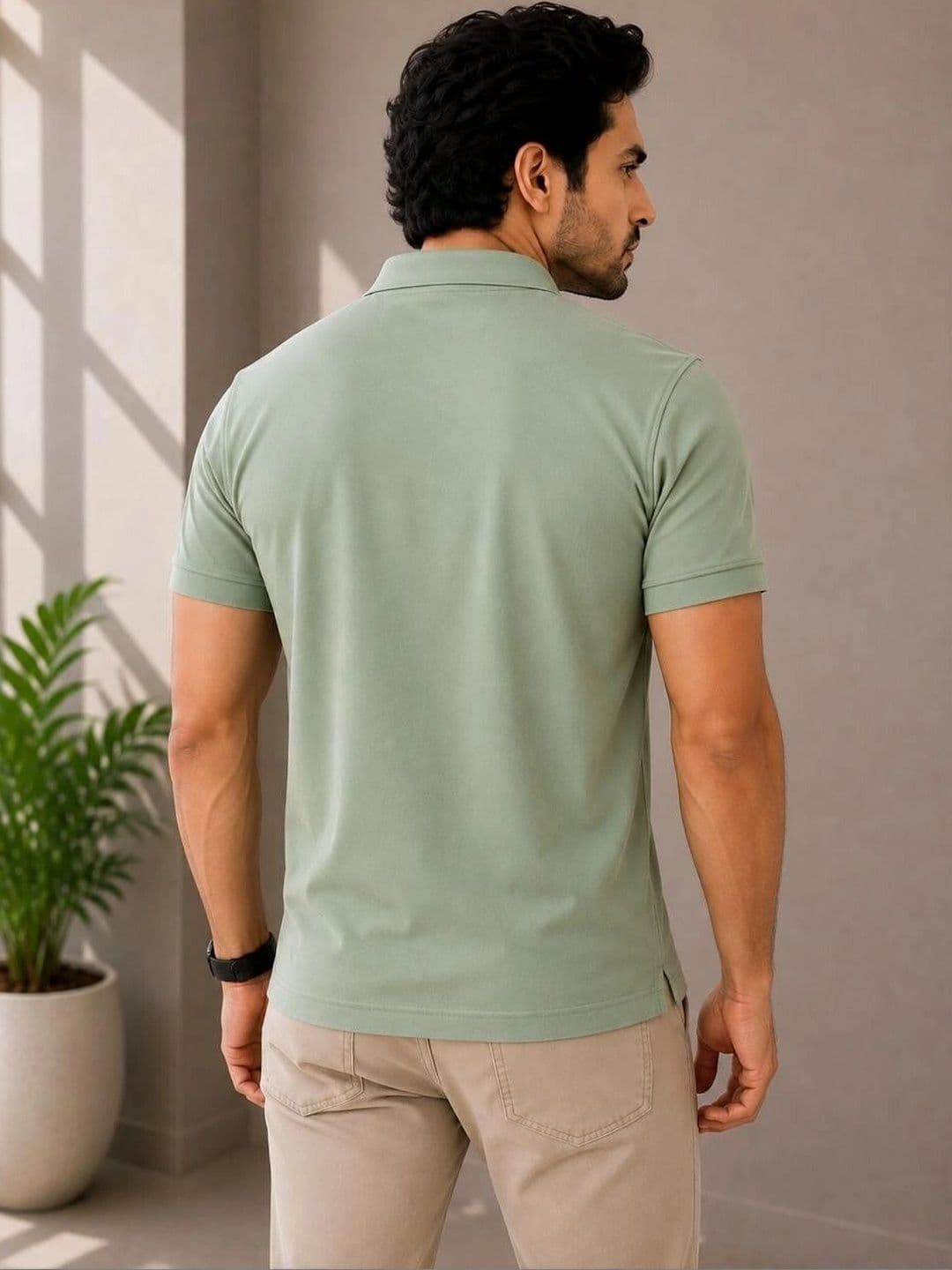 VELDEER Men Brand Logo Polo Collar T-shirt thumbnail 2