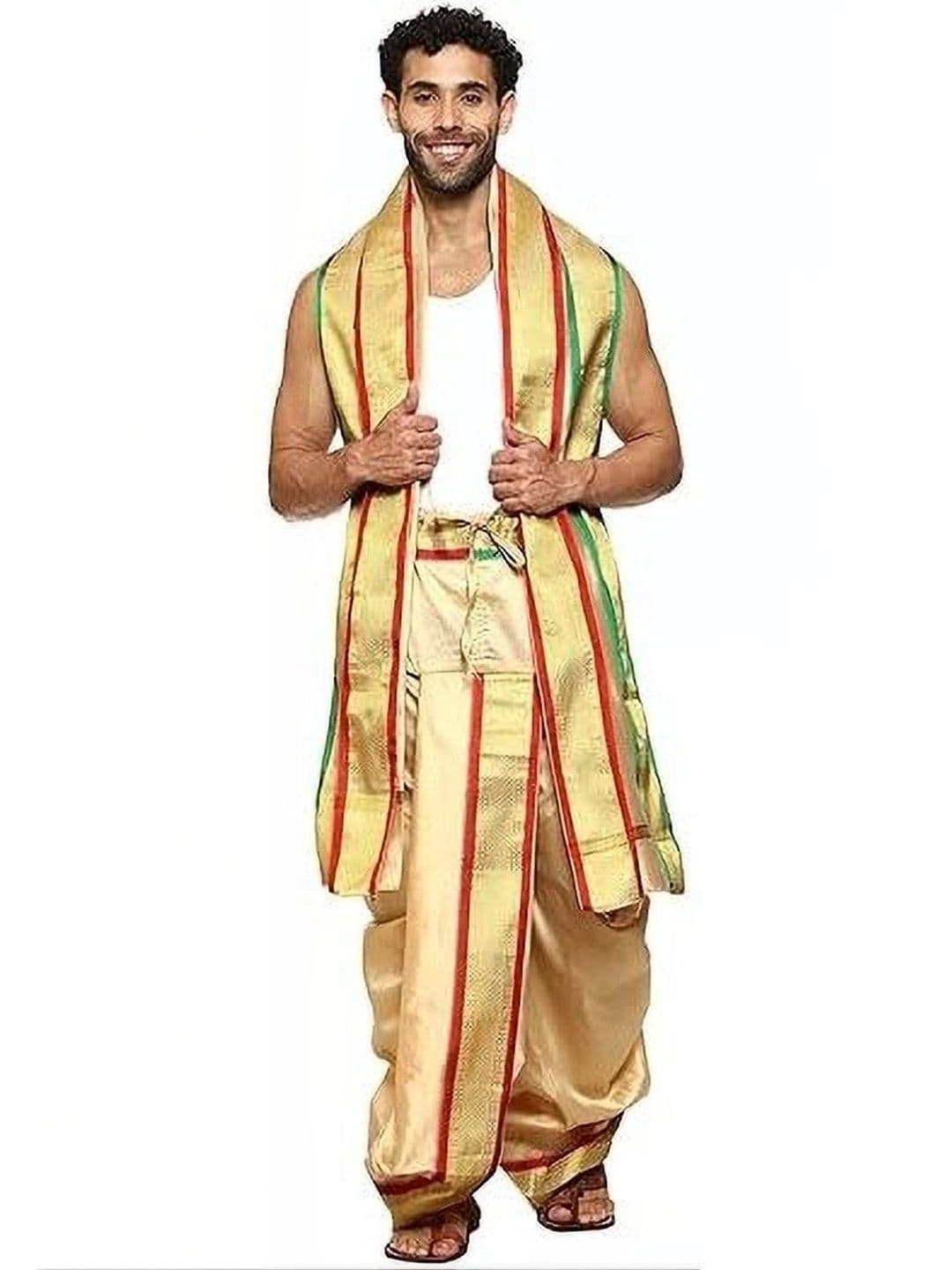 Banarasi Poshak Men Striped Dhoti Dhotis thumbnail 5