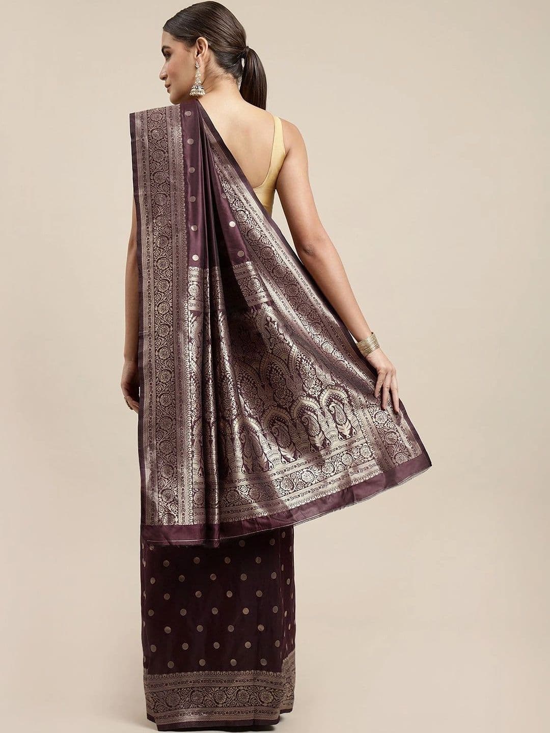 KALINI Women Woven Design Zari Art Silk Banarasi Saree thumbnail 5