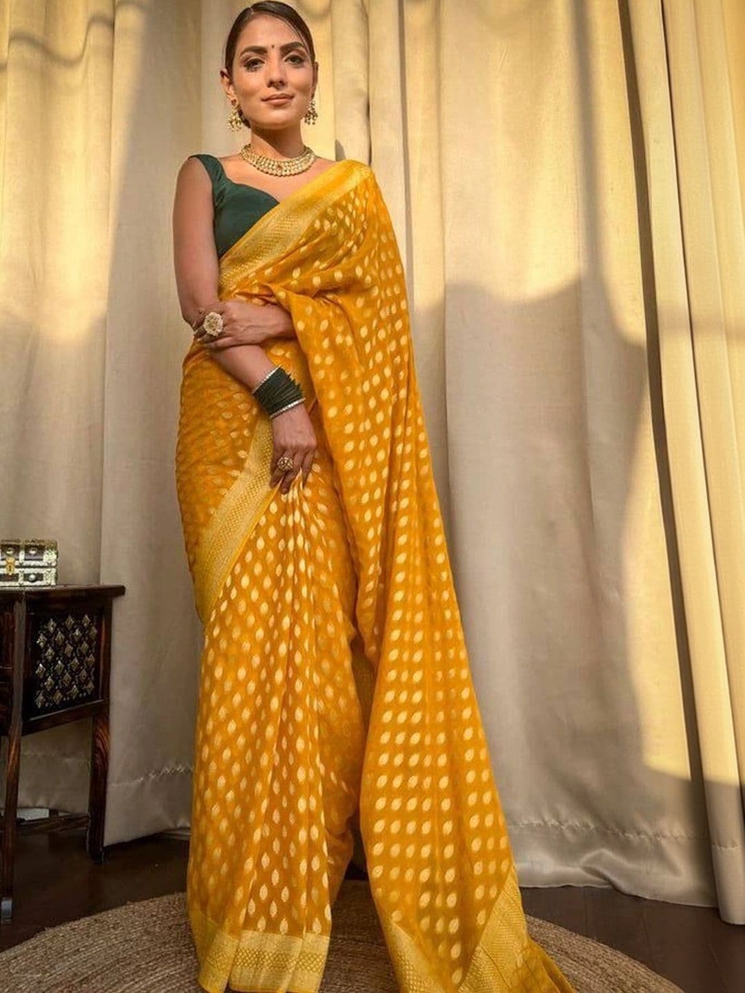 NARIVESH TRENDS Zari Silk Cotton Saree thumbnail 7