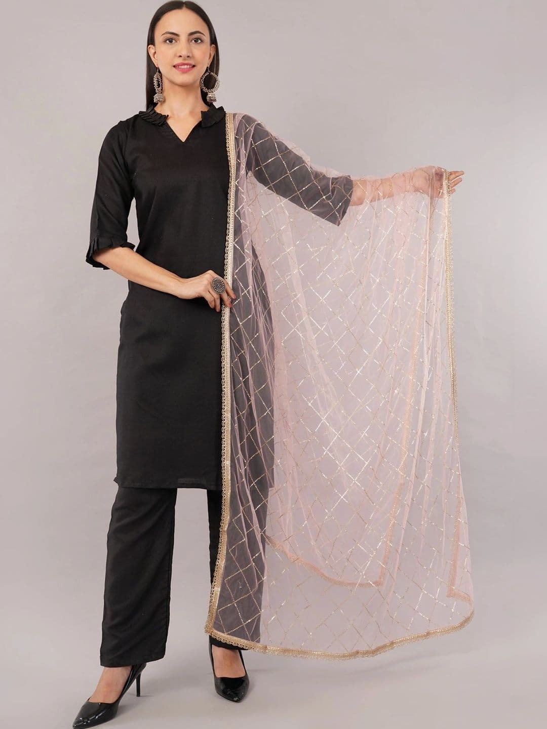 IVAARA Embroidered Dupatta with Zari thumbnail 5