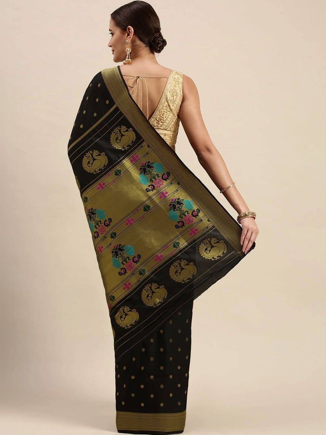 KALINI Woven Design Zari Art Silk Paithani Saree thumbnail 4
