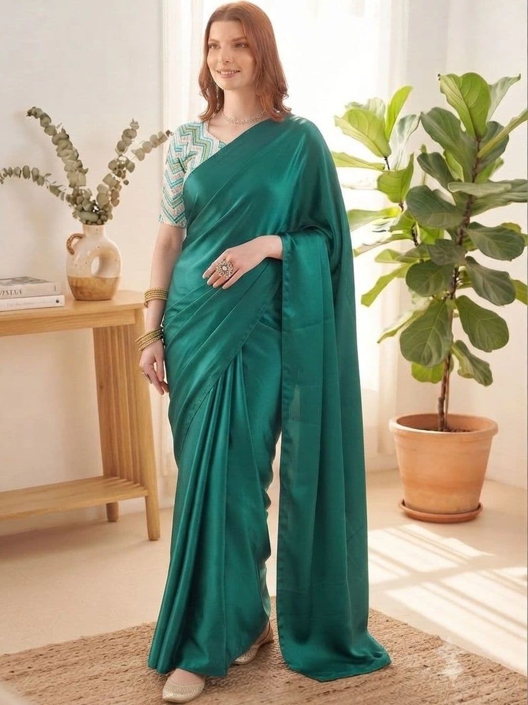 HERE&NOW Satin Saree - view 1