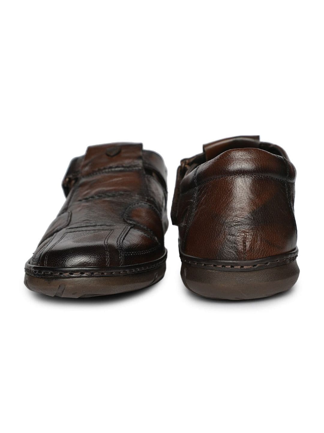 Buckaroo Men Textured Leather Shoe-Style Sandals thumbnail 2