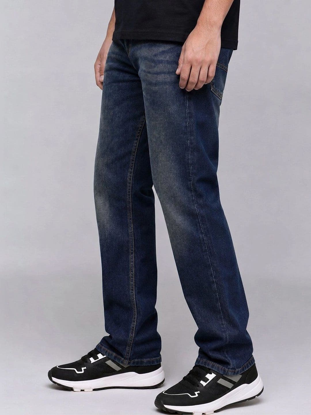 Roadster Men Jean Straight Fit Mid-Rise Low Distress Stretchable Jeans thumbnail 2