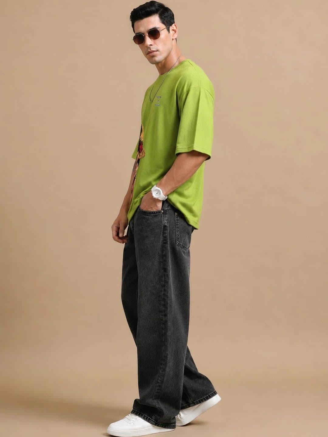 8 Minutes Men Printed Drop-Shoulder Sleeves T-shirt thumbnail 3