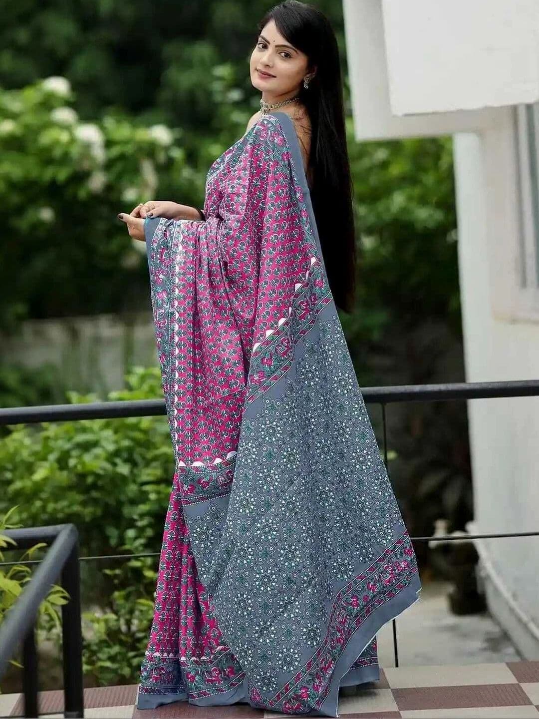 MITITA FASHION Floral Saree thumbnail 4