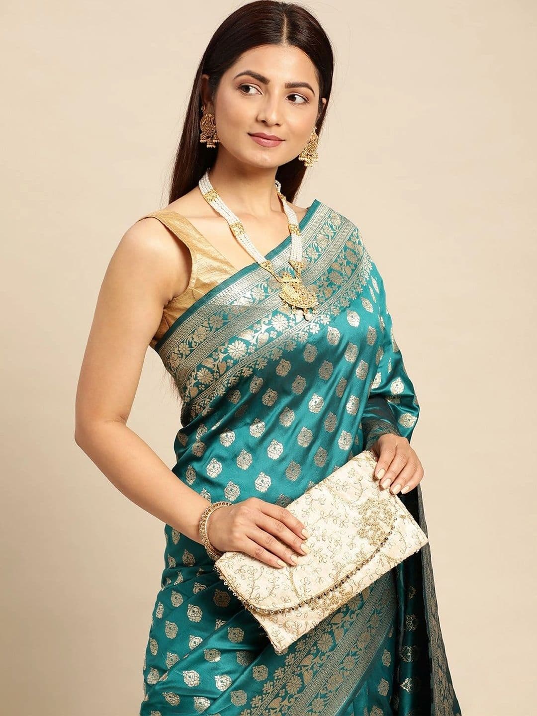 Dhaaga Ghar Woven Design Zari Art Silk Banarasi Saree thumbnail 4