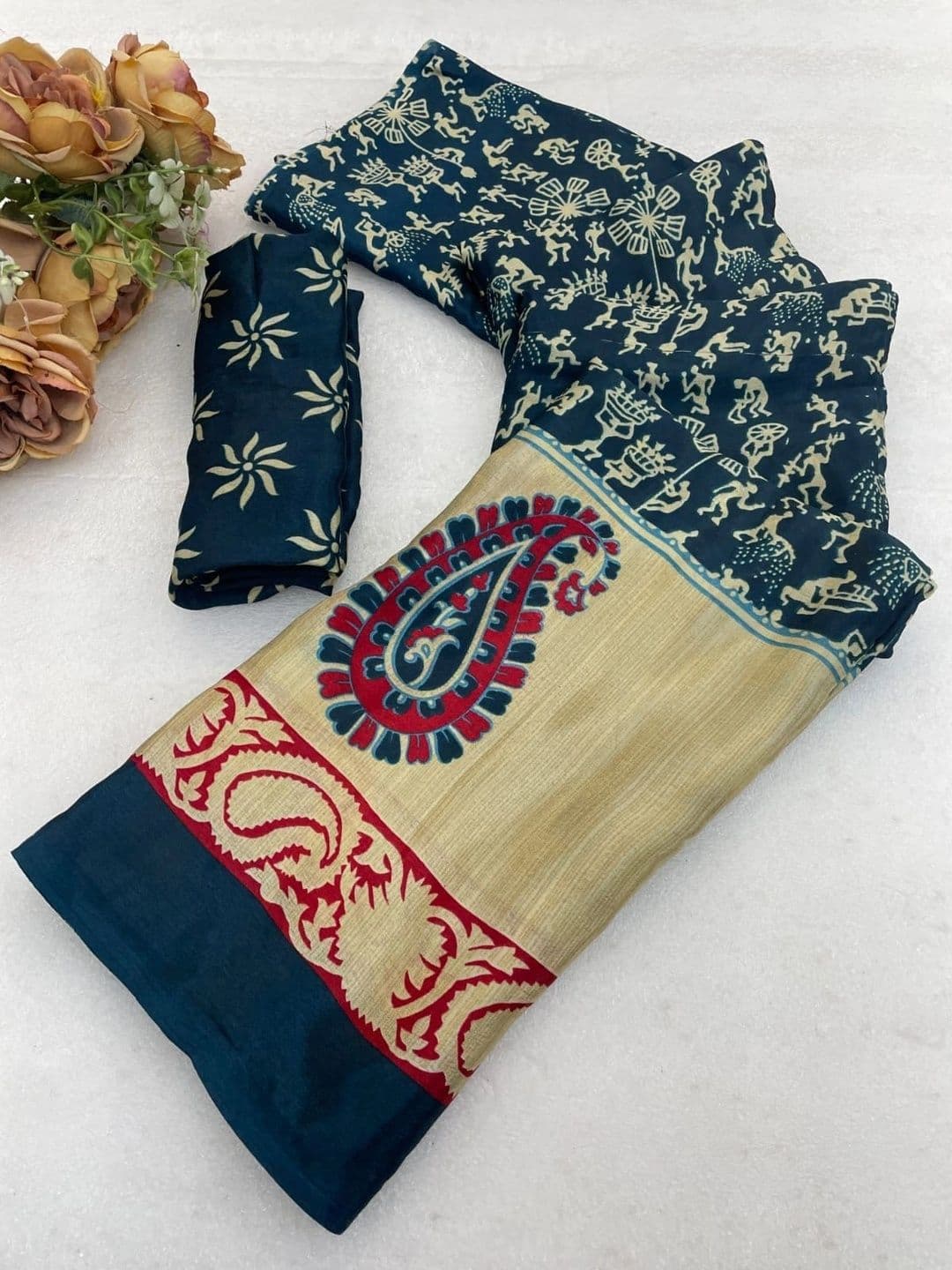 Anouk Warli Art Silk Designer Saree thumbnail 2
