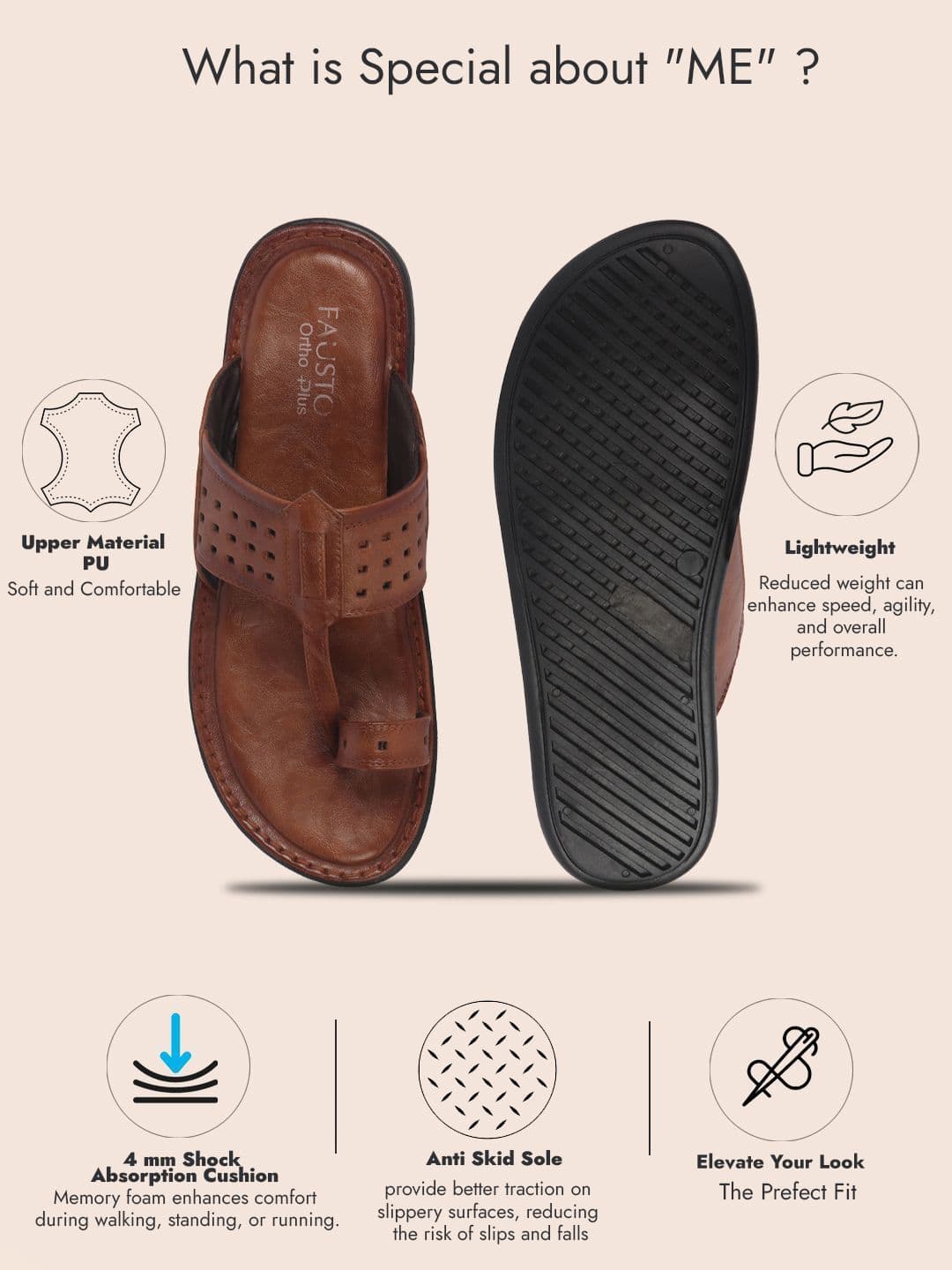 FAUSTO Men Kolhapuri Comfort Sandals thumbnail 2