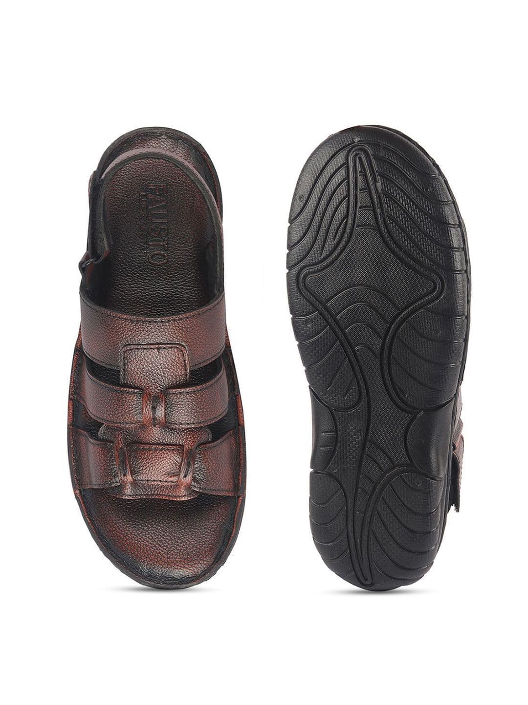 FAUSTO Men Leather Comfort Sandals thumbnail 6