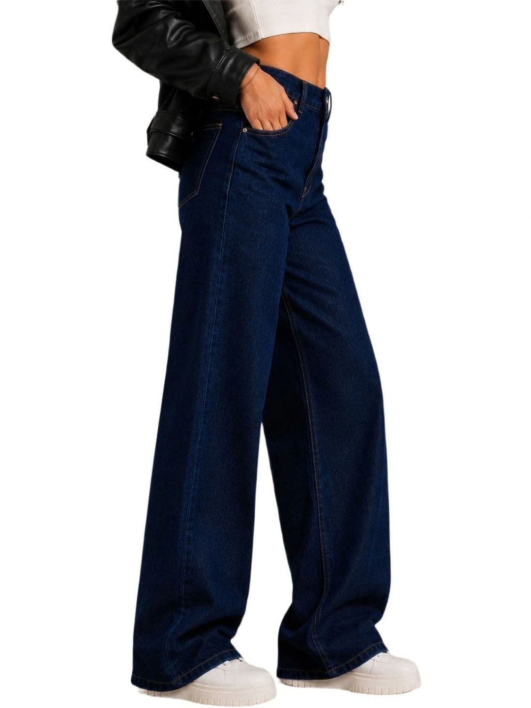Mast & Harbour Women Comfort Wide Leg High-Rise Stretchable Jeans thumbnail 4