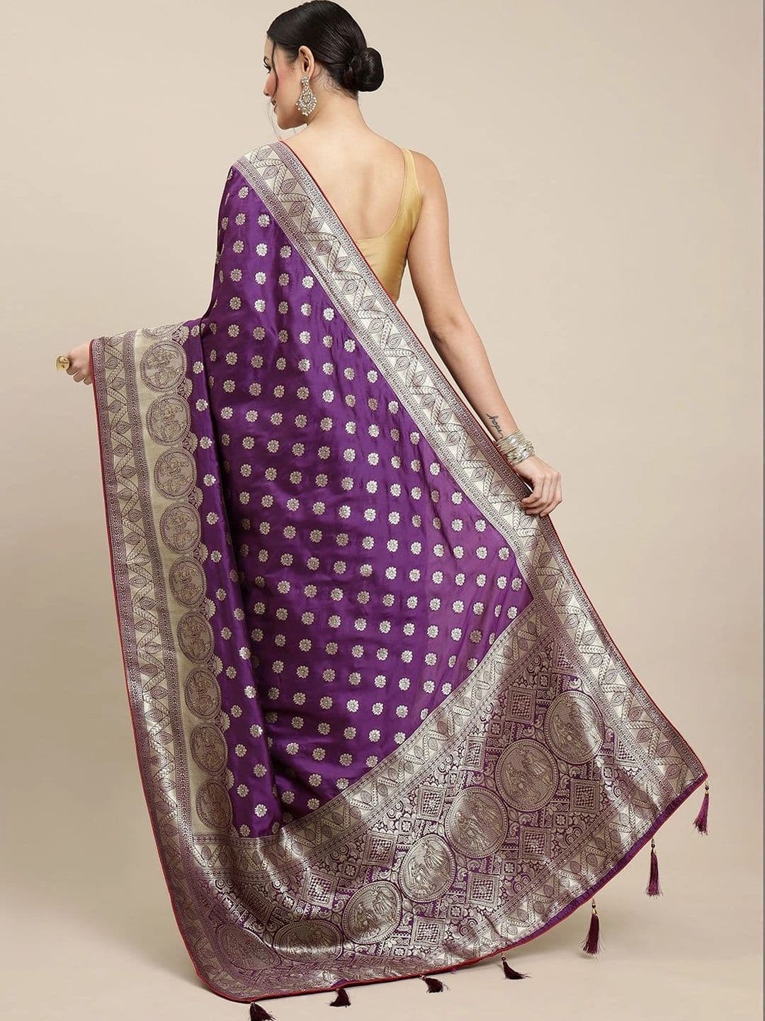 KALINI Woven Design Zari Art Silk Banarasi Saree thumbnail 4