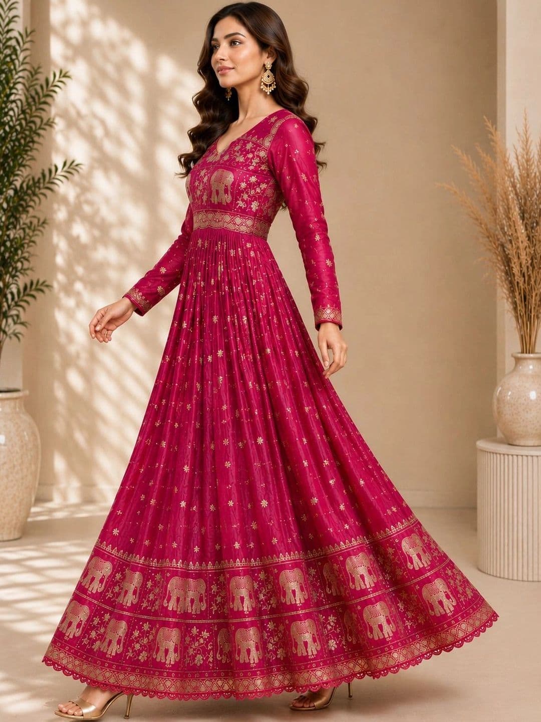 Moda Rapido Women Ethnic Motifs Embroidered Empire Kurta With Dupatta thumbnail 5