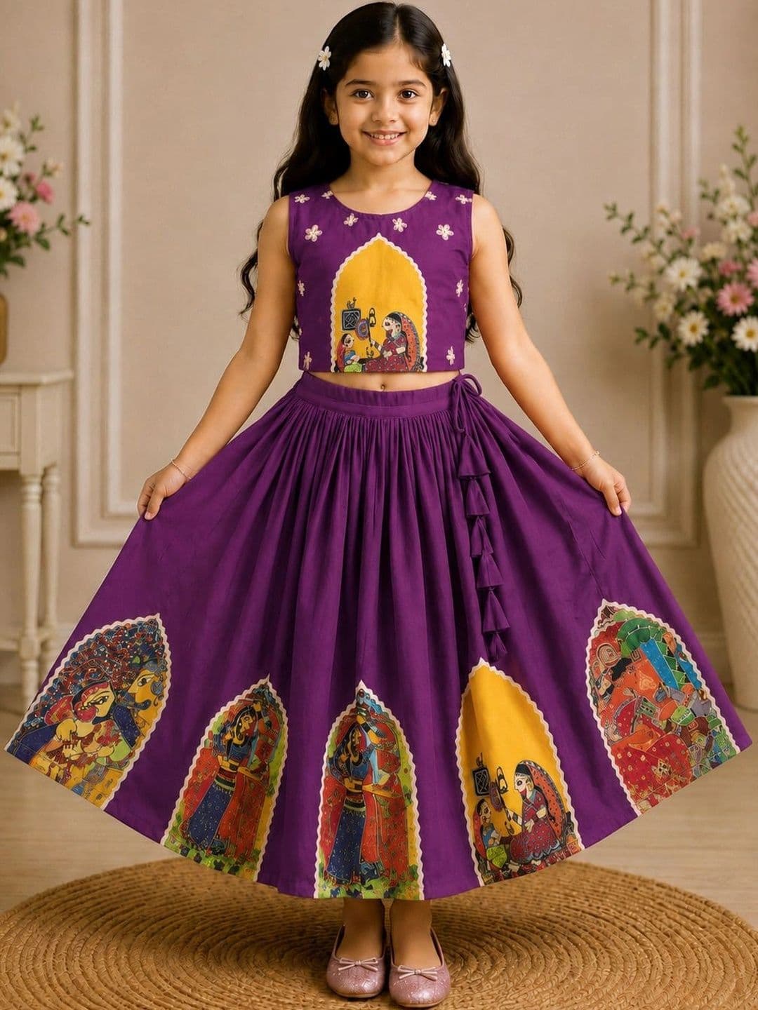 KALINI Girls Printed Ready to Wear Lehenga & - view 1