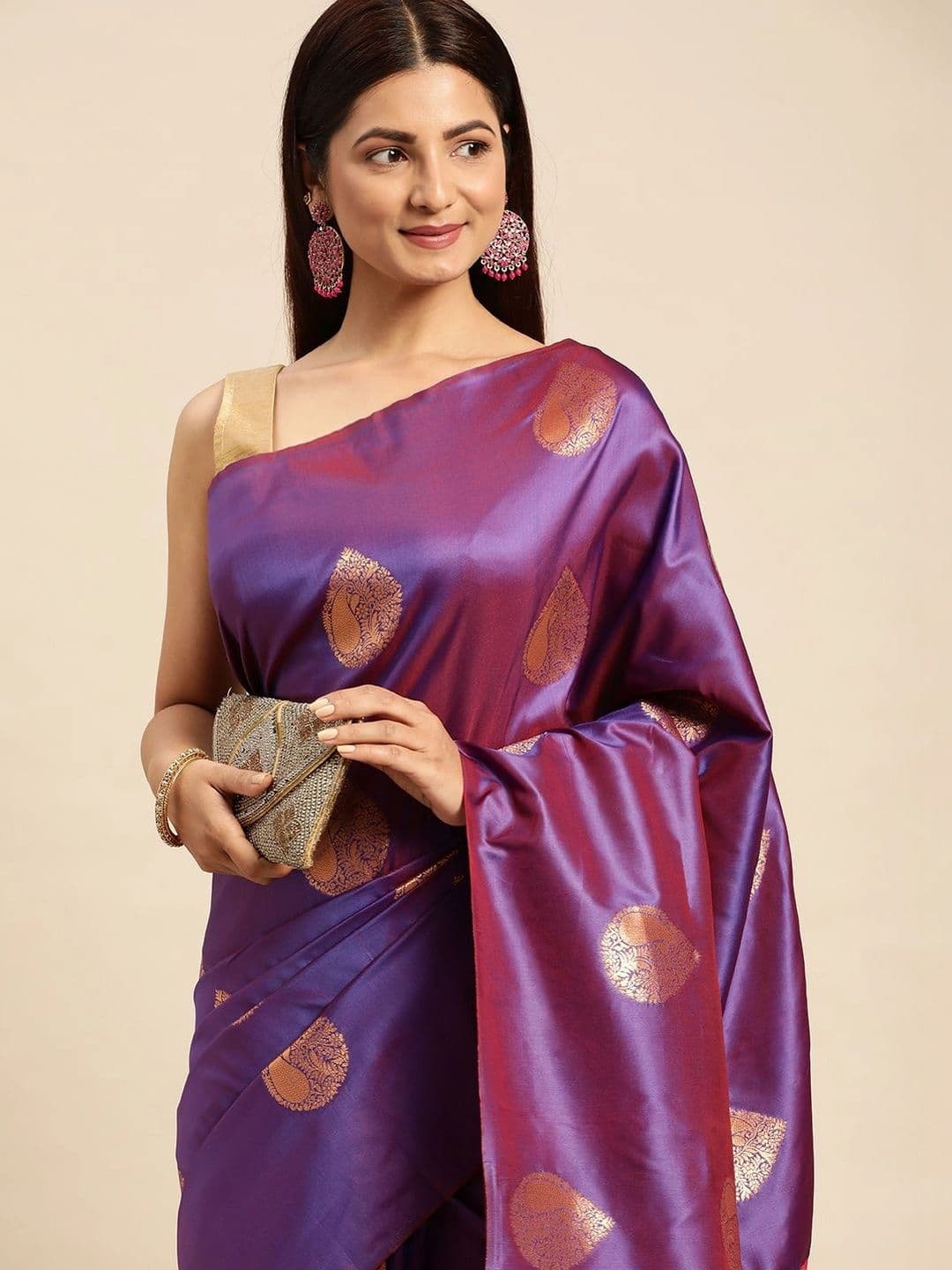 Dhaaga Ghar Paisley Zari Art Silk Banarasi Saree thumbnail 6