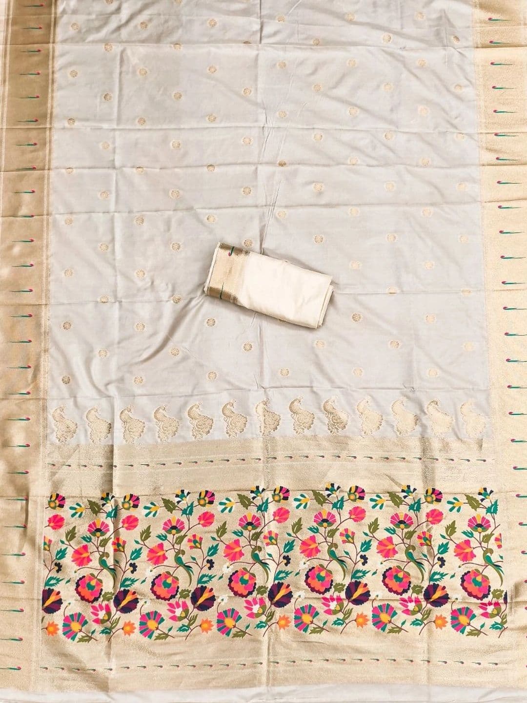 KALINI Pure Silk Unstitched Dress Material thumbnail 2